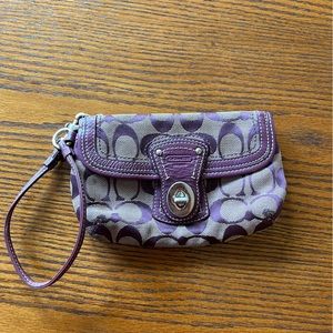 Purple coach wristlet